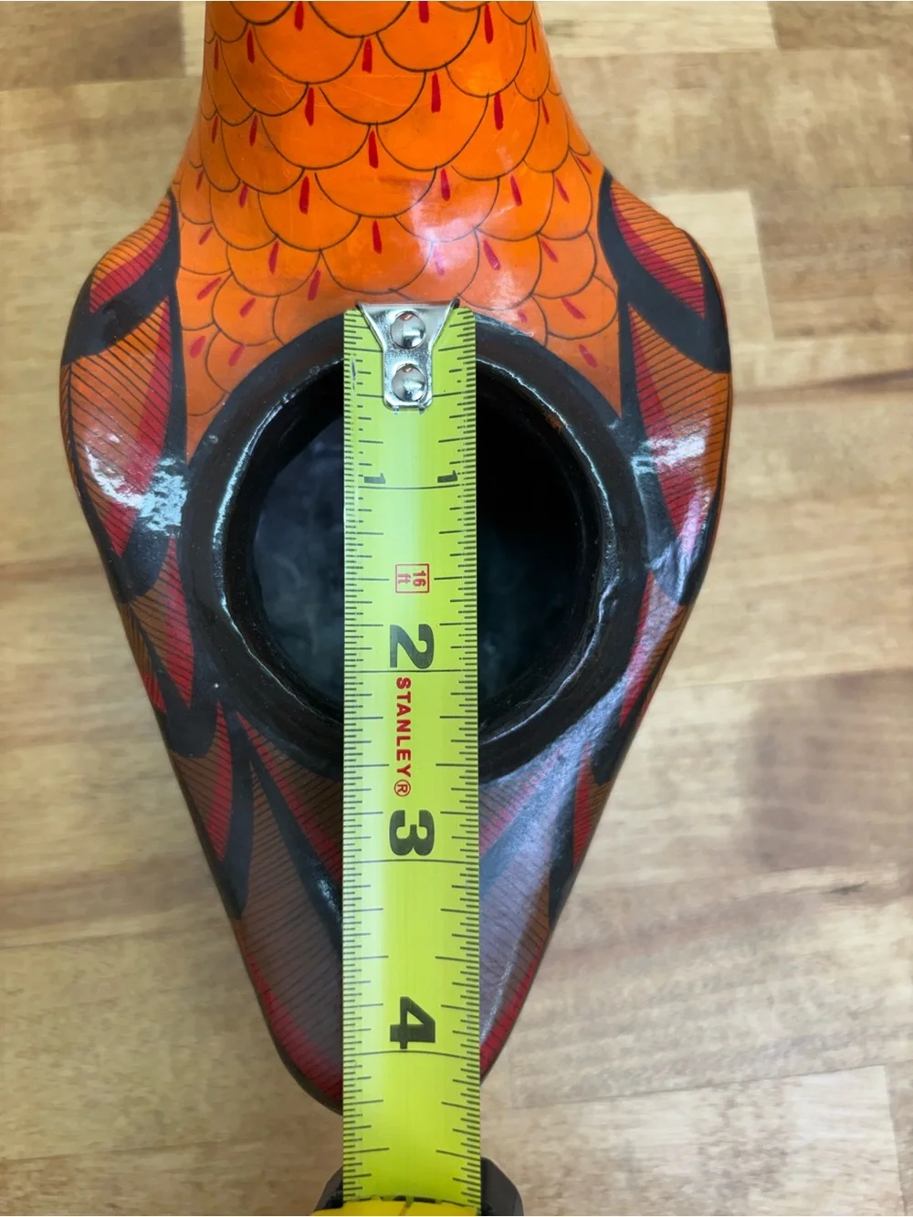 Signed M Palacios Mexico Tonala Pottery Bird Bud Vase Hand Painted Folk Art